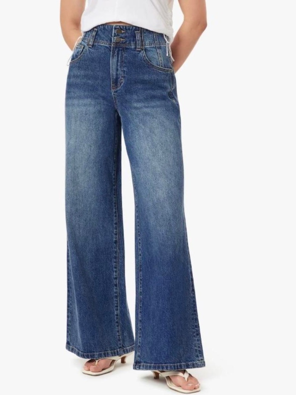 Habitual Easton Mid-Rise Wide Leg Blue Jeans in Size 27
